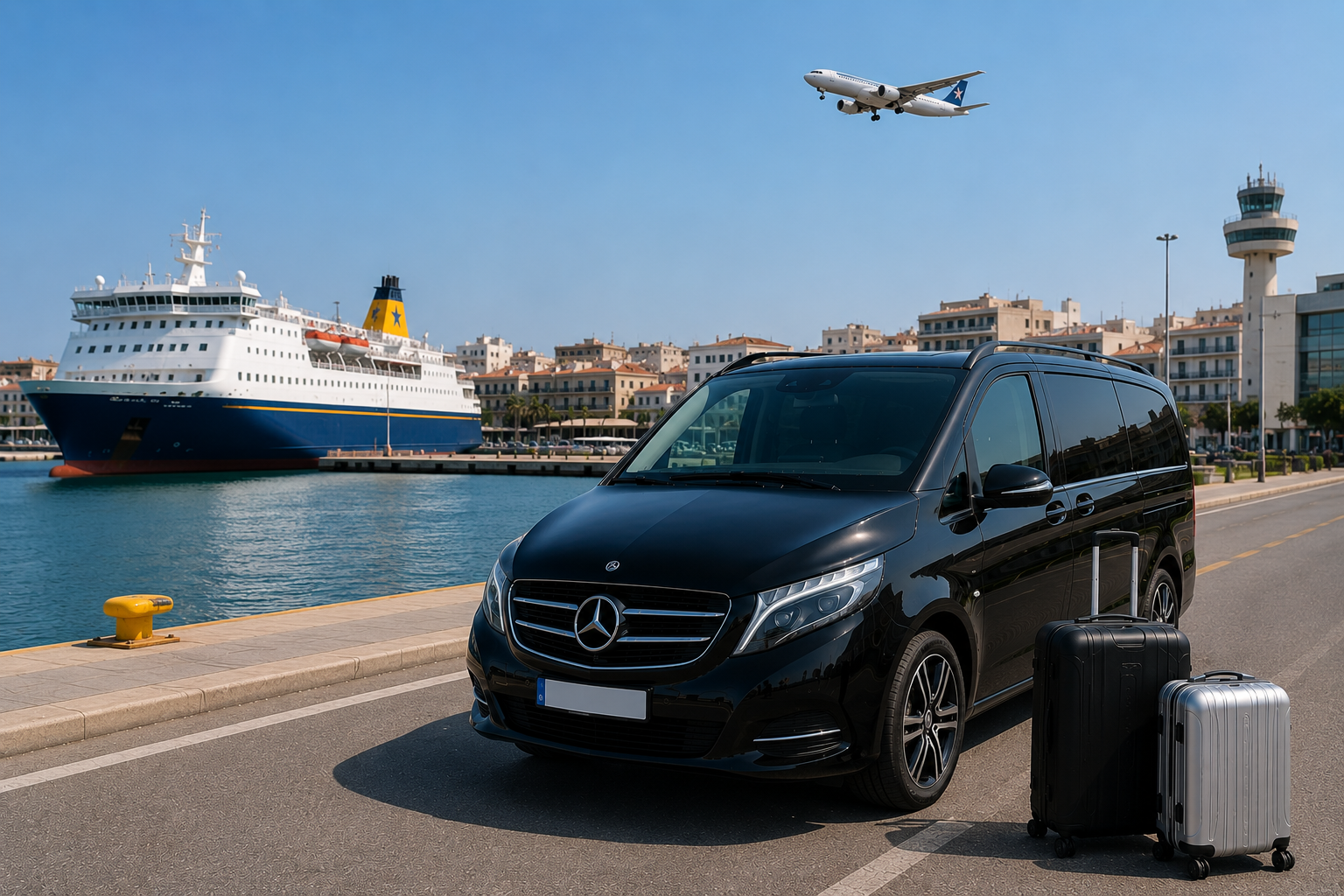 Lavrio port to Athens airport private transfer