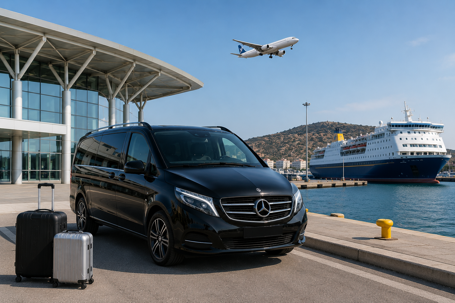 Athens airport to Lavrio port private transfer